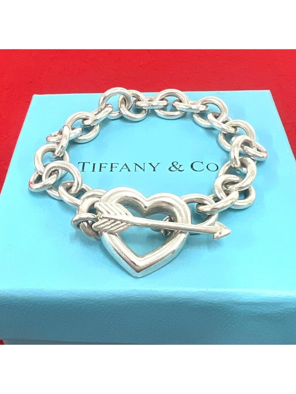 Tiffany & Co Vintage Heart Arrow Bracelet 925 Sterling Silver